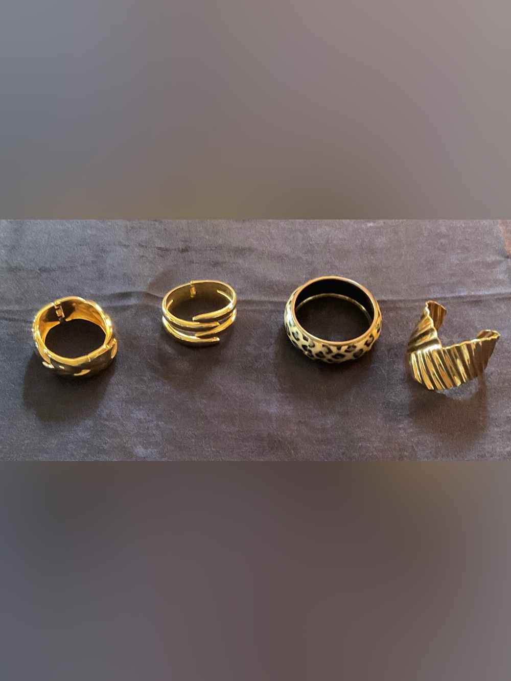 LOT of 4 GOLDTONE BRACELETS